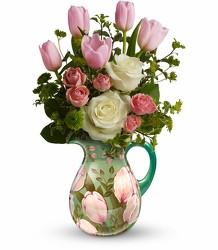 Teleflora's Spring Pitcher Bouquet from Backstage Florist in Richardson, Texas
